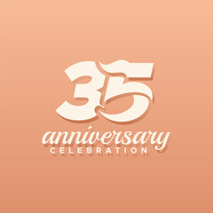 35 Years Anniversary Number Vector Design Collection