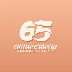 65 Years Anniversary Number Vector Design Collection