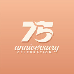 75 Years Anniversary Number Vector Design Collection