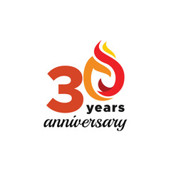 Obraz premium 30 Years Anniversary Number Vector Design Collection