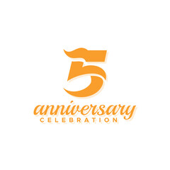 Obraz premium 5 Years Anniversary Number Vector Design Collection