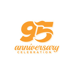 95 Years Anniversary Number Vector Design Collection