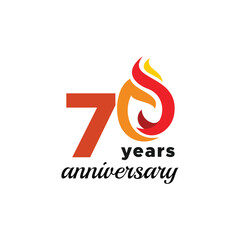 Obraz premium 70 Years Anniversary Number Vector Design Collection
