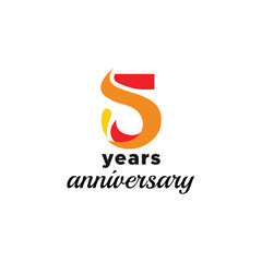 5 Years Anniversary Number Vector Design Collection