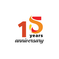 15 Years Anniversary Number Vector Design Collection