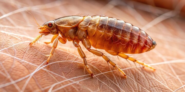 A tiny, pesky chigoe flea burrows into skin, causing discomfort and swelling, exemplifying the pain and itch of a common summer nuisance.