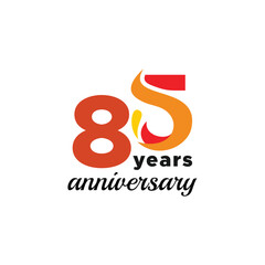 85 Years Anniversary Number Vector Design Collection