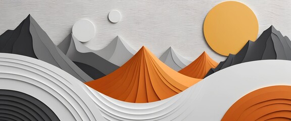 Abstract 3D Mountain Wall Art Panels: Set of Three for Contemporary Décor