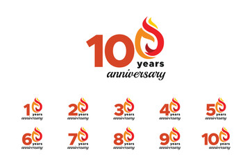 100 Years Anniversary Number Vector Design Collection