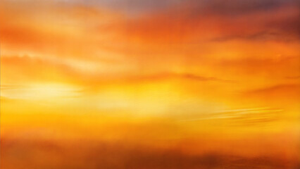 Obraz premium Warm orange watercolor sunset sky, abstract background with copy space