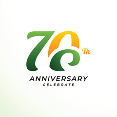 70 th Anniversary Modern Number Vector Design Collection