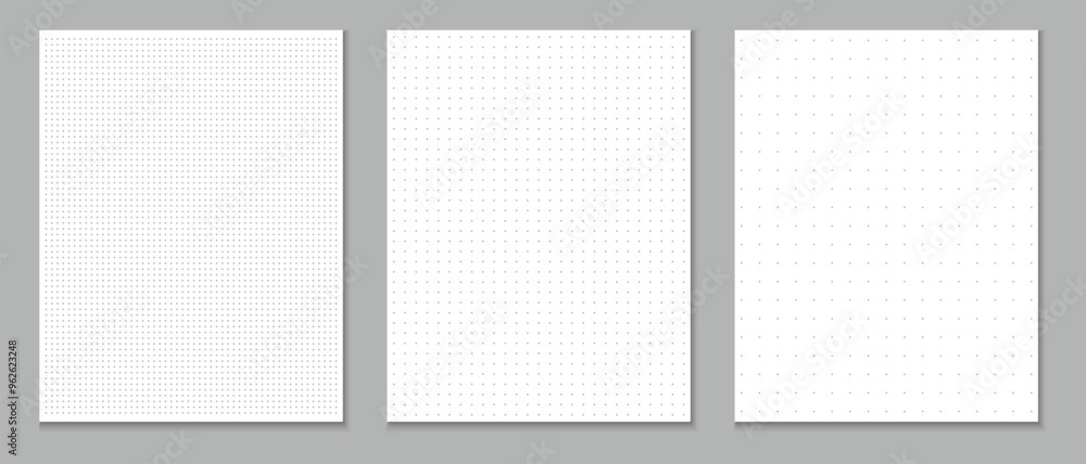 Aufkleber dot graph paper notebook, dot paper note book, letter size notebook, dot notebook pages vector illustration.
