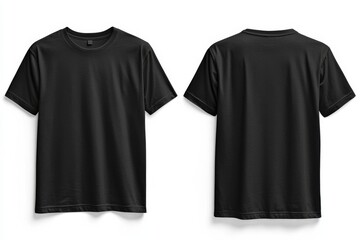 Fototapeta premium Black Tshirt Mockup Front and Back Isolated created with Generative AI
