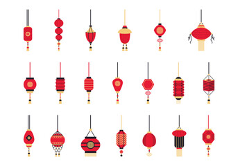 Chinese New Year Lantern Element Set 