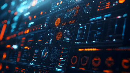 Obraz premium Futuristic Digital Interface - 3D Illustration