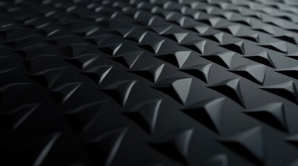 A matte black surface with a diamond pattern, the texture catching light at different angles to create depth