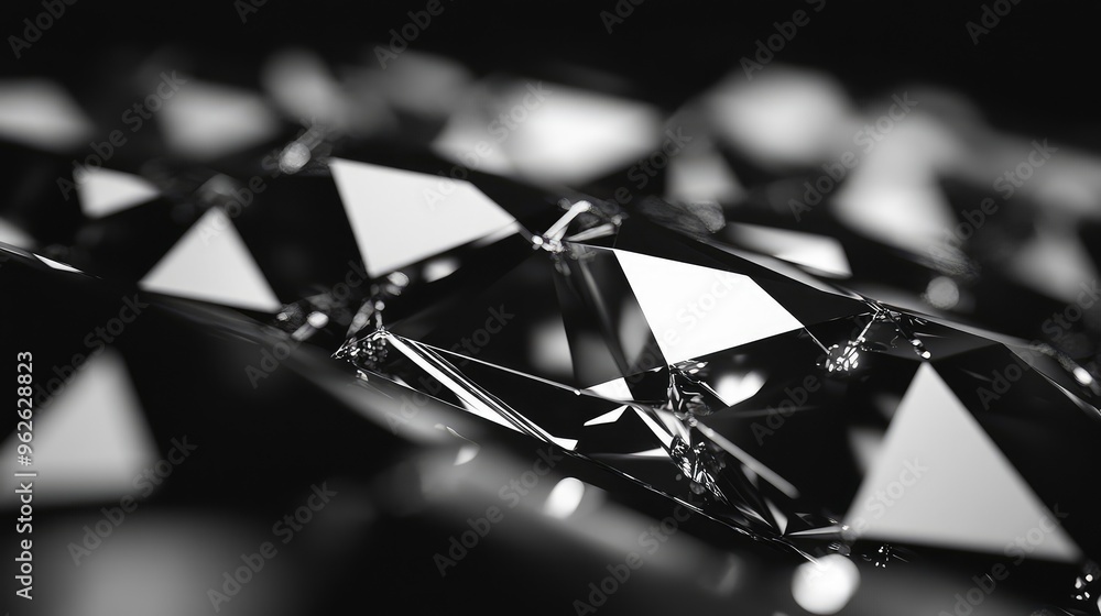 Poster high-definition black background with a fine diamond texture, the light softly interacting with the 