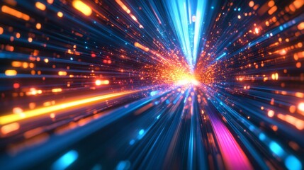 Dynamic High-Speed Lines Captured in Technological Bliss: Cinematic Lighting Showcases Motion Blur and Intricate Details. abstract graphic Resources, banner design, pattern design, web background 