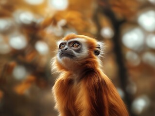 Fototapeta premium Portrait of a Langur Monkey in Tropical Wilderness