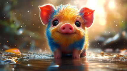 close-up illustration of cute, colorful babies