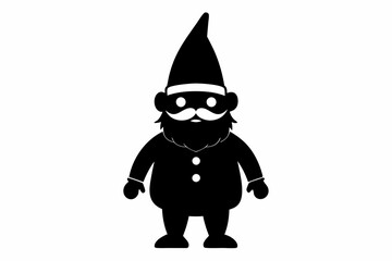 Set of Christmas gnomes. Christmas gnomes silhouette bundle. Vector illustration