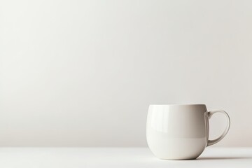 Fototapeta premium Simple white mug on a clean surface.