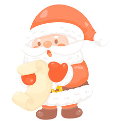 cute santa character cartoon happy greeting christmas time.
