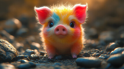 close-up illustration of cute, colorful babies