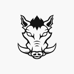 abstract warthog head logo with vector lines