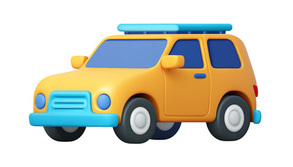 Obraz premium Cute 3D SUV car clipart object