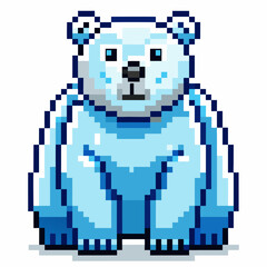Fototapeta premium Pixel Art Polar Bear Illustration in Retro 8 bit Style
