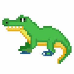 Fototapeta premium Colorful Pixel Art Alligator Illustration Retro Style Digital Animal Design