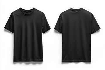 Naklejka premium Black Tshirt Mockup Front and Back Isolated created with Generative AI