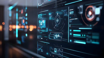 Obraz premium Futuristic Technology Interface - 3D Illustration