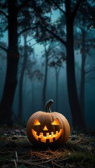 halloween pumpkin in the forest