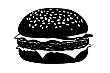 vector silhouette of a Gourmet Burger