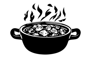 vector silhouette of a Hearty Stew