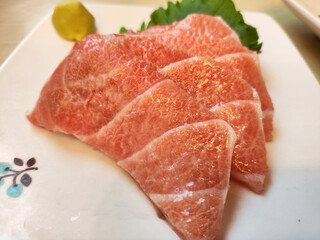 Fatty tuna sashimi otoro raw food. Otoro sashimi