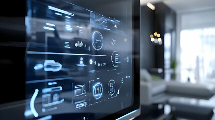 Futuristic Technology Interface on Display Screen - 3D Illustration