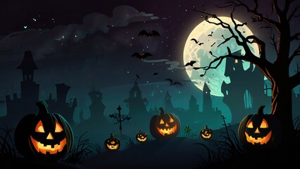 halloween background with pumpkin