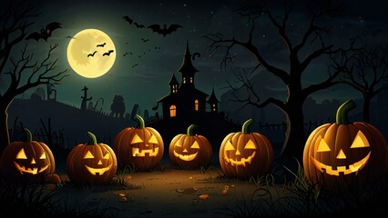 halloween background with pumpkin