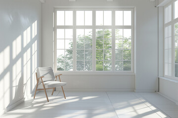 Fototapeta premium empty room with window and chair