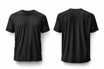 Black Tshirt Mockup Front and Back Isolated created with Generative AI