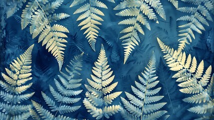 Cyanotype print in blue shade