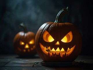 halloween pumpkin on a black background