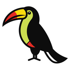 Solid color Keel-Billed Toucan animal vector design