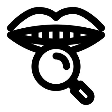 mouth examined with magnifying glass clip art preview