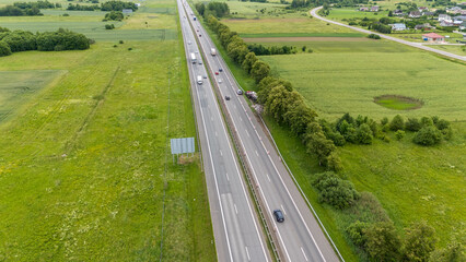 Aerial View of Truck Accident on Highway