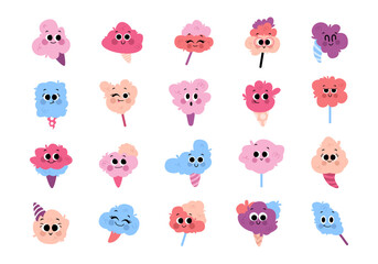 Cute Cotton Candy Illustration Element Set 