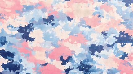 Fototapeta premium Digital camouflage pattern with pink and beige colors